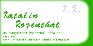 katalin rozenthal business card
